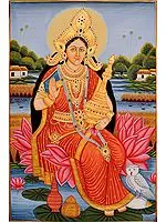 Goddess Lakshmi with Wealth Pot and Owl