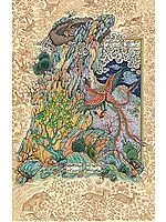 The Bird Simurgh Takes the White-Haired Zal to Her Nest in the Mountains (From the Shahnama)
