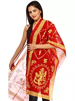 Tango-Red Om Namah Shivai Prayer Scarf