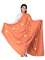 Radhe Prayer Shawl with Embroidered Peacock Feather