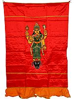 Red Mahishasura-Mardini Goddess Durga Auspicious Temple Curtain