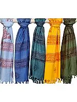 Lot of Five Sanatan Dharma Prayer Scarves