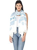 Hindu Prayer Shawl with Printed Sri Ram Jai Ram Jai Jai Ram Mantra