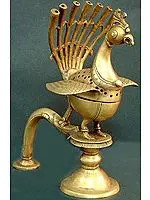 8" Peacock Incense Burner In Brass | Handmade | Made In India