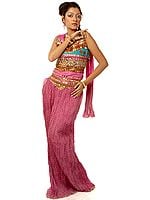 Pink Lehenga Choli Suit with Large Sequins and Beads