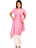 Pink Salwar Kameez Suit with Lukhnavi Chikan Embroidery
