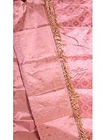 Pink Banarasi Kora Silk Suit with All-Over Thread Weave