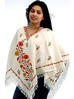 Ivory Poncho with Floral Bootis All-Over