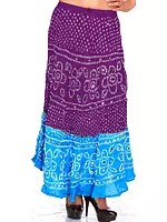 Bandhani Tie-Dye Skirt from Jaipur with Large Sequins