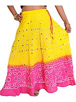 Bandhani Tie-Dye Skirt from Jaipur with Large Sequins