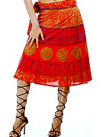 Scarlet Printed Wrap Around Skirt from Pilkhuva