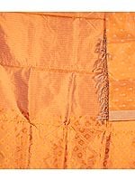 Flame-Orange Banarasi Kora Silk Suit with All-Over Thread Weave