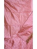 Pink Banarasi Kora Silk Suit with All-Over Thread Weave