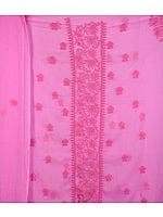 Orchid Salwar Kameez Fabric from Lucknow with Chikan Embroidery by Hand