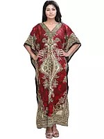 Long Printed Kaftan with Dori at Waist
