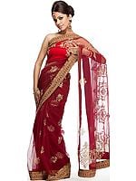 Varanasi Pure Silk Net Designer Sari
