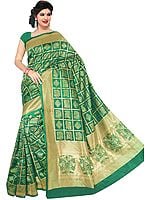 Bandhani Gharchola Saree with Zari Weave and Tie-Dye Motifs