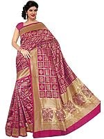 Bandhani Gharchola Sari with Zari Weave and Tie-Dye Motifs