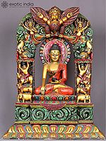 14" Wooden Lord Shakyamuni Buddha Sculpture