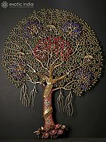 61" Large Size Beautiful Tree of Life | Wall Hanging | Brass with Inlay Work