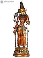 33" Large Size Standing Avalokiteshvara (Tibetan Buddhist Deity) In Brass | Handmade | Made In India