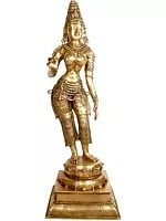 51" Large Goddess Parvati Brass Sculpture | Indian Handcrafted Murti