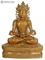 40" Large Size Pritzker Vairochana Buddha Statue in Brass | Handmade