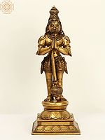 16" Standing Hanuman Brass Idol | Handmade | Made In India