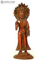 Standing Crowned Buddha in Abhaya Mudra