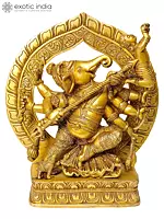9" Vighnesha Brass Statue (A Rare Form of Ganesha) | Handmade Home Office Idol