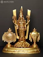 14" Standing Tirupati Balaji (Venkateshvara) with Vaishnava Symbols