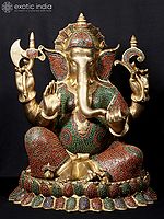 23'' Four Hand Ganesha | Fine Stone Work