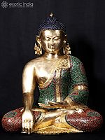 20'' Buddhist Deity Buddha In Bhumisparsha Mudra | Fine Stone Work