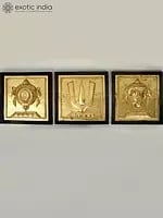 Vaishnava Symbol - Shankha Chakra Tilaka (Set of 3): Repousse Work