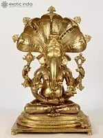 18" Superfine Lord Ganesha With Sheshnag On Head | Bronze