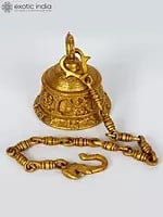 6" Goddess Durga Ritual Bell in Brass