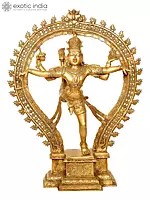 34" Large Brass Shiva Nataraja Sculpture in Ananda-Tandava | Handmade in India | Spiritual Art