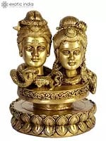 6" Brass Statue of Shiva Parvati - The Divine Union