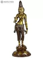 21" Goddess Parvati Brass Statue | Devi Uma Idol | Religious Figurine