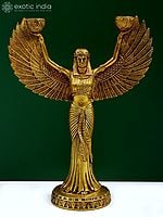 12" Goddess Isis In Brass | Handmade | Made In India