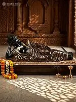 48" Large Mahaparinirvana Buddha Brass Statue