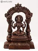 19" Goddess Lakshmi Statue Seated on Kirtimukha throne