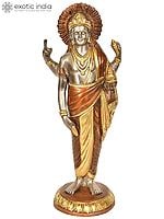 11" Dhanvantari - The Physician of Gods in Brass | Handmade | Made In India