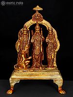 13" Shri Rama Durbar Brass Sculpture | Handmade | Made in India