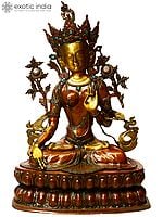 34" Large Size Tibetan Buddhist Mother Goddess White Tara In Brass | Handmade | Made In India