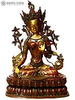 34" Large Tibetan Buddhist Mother Goddess White Tara in Brass | Handmade | Made in India