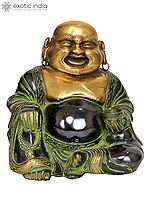 9" Laughing Buddha In Brass | Handmade | Made In India