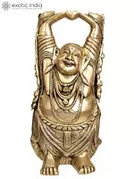 17" Laughing Buddha In Brass | Handmade | Made In India