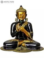 18" Lord Buddha in Dharmachakra Mudra In Brass | Handmade | Made In India