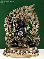 12" Tibetan Buddhist Deity Vajrapani Brass Sculpture